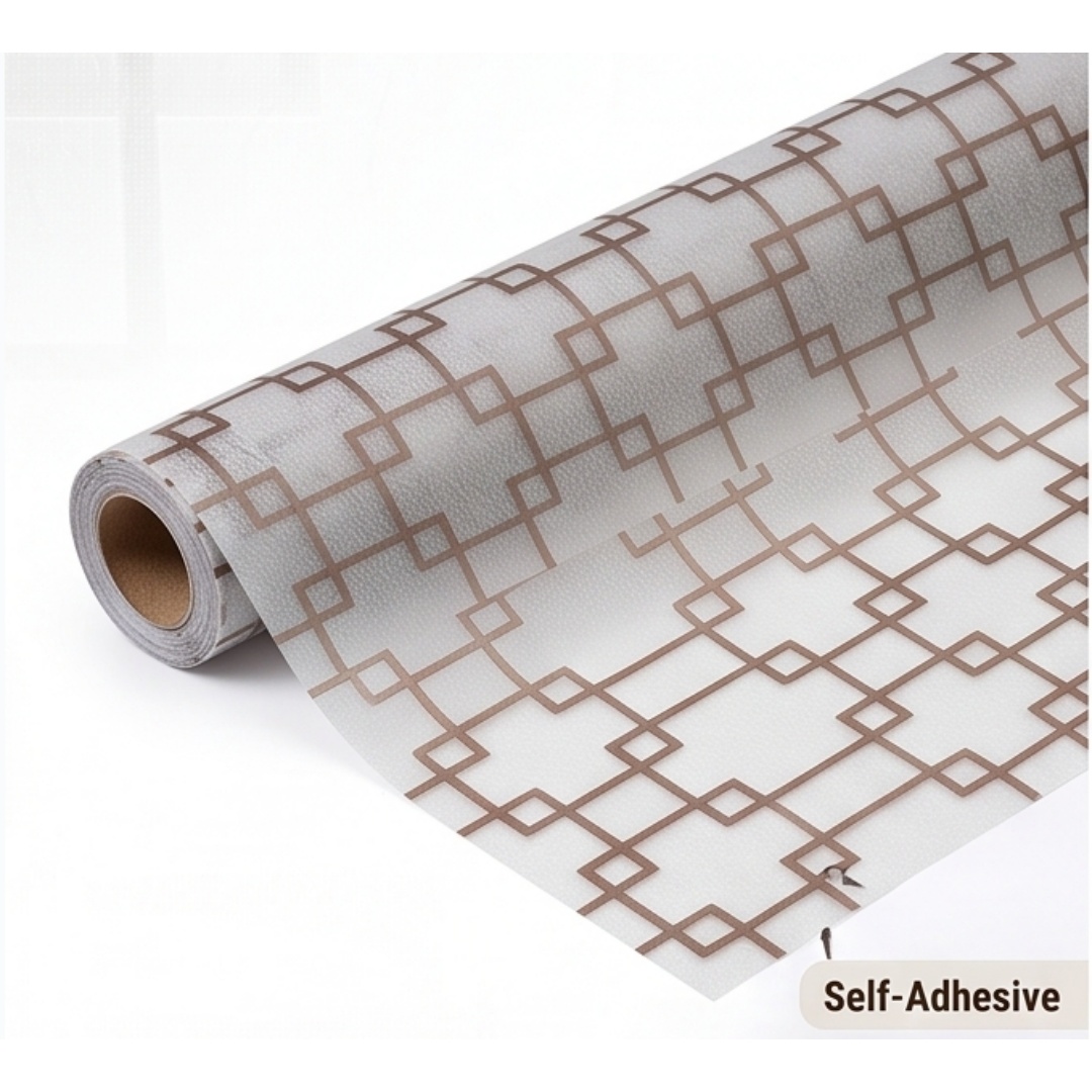 Oriental Lattice Square Printe - Window Insulation Film 评论和价格