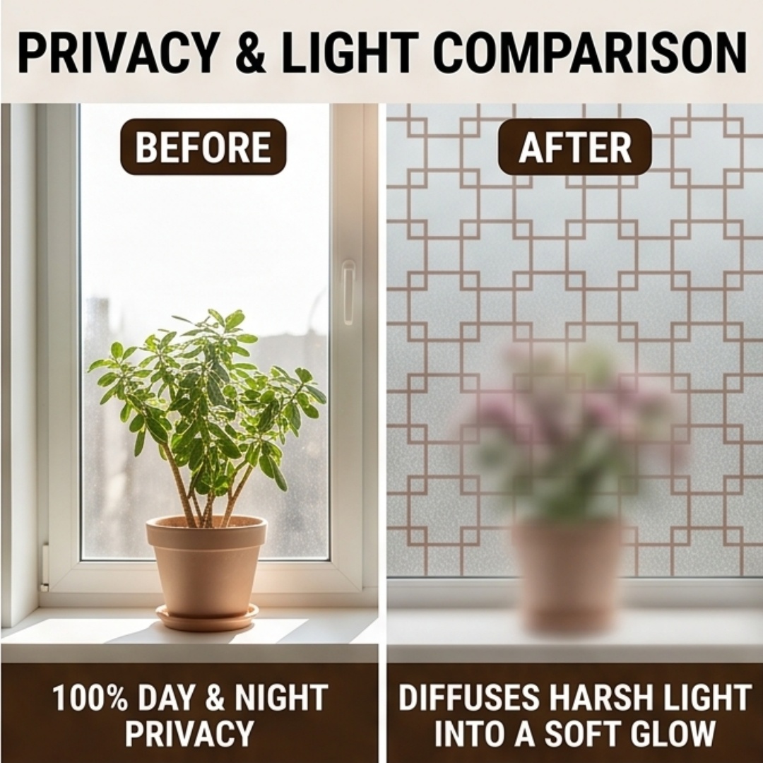 Oriental Lattice Square Printe - Window Insulation Film 评论和价格