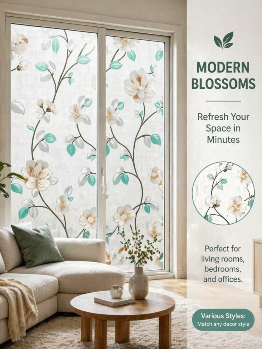 Embroidery Pattern Frosted Pri - Window Insulation Film 评论和价格